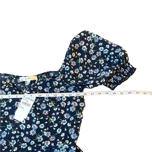 Nordstrom Rack Rowa Blue Floral Print Short Sleeve Casual Event Maxi Dress Small - Picture 7 of 10